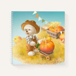 Cuaderno Perro agricultor con calabaza