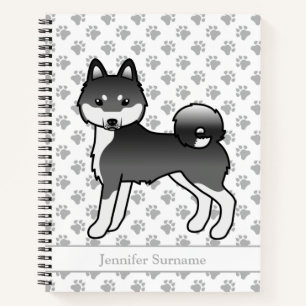 Cuaderno Perro Alaskan Klee Kai Blanco Y Negro & Texto Pers