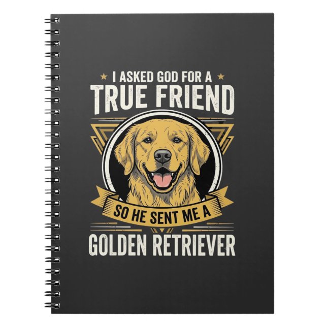 Cuaderno Perro amigo verdadero Retriever Dorado (Frente)