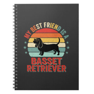 Cuaderno Perro Basset Retriever Atardecer Retro