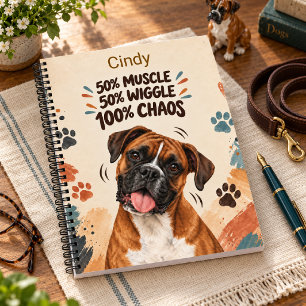 Cuaderno Perro Boxer Divertido 50% Músculo 50% Contoneo