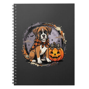 Cuaderno Perro Boxer Halloween Calabaza Sublimación