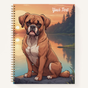 Cuaderno Perro Boxer junto al lago