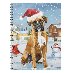 Cuaderno Perro Boxer Navidad Alegria Invierno Maravilla