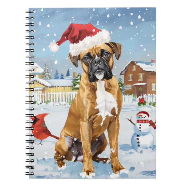 Cuaderno Perro Boxer Navidad Alegria Invierno Maravilla (Frente)