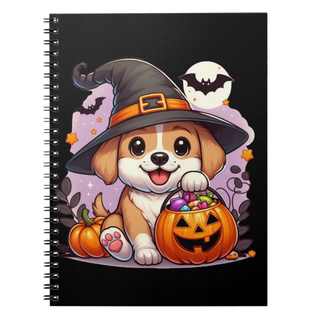 Cuaderno Perro/cachorro de Halloween (Frente)