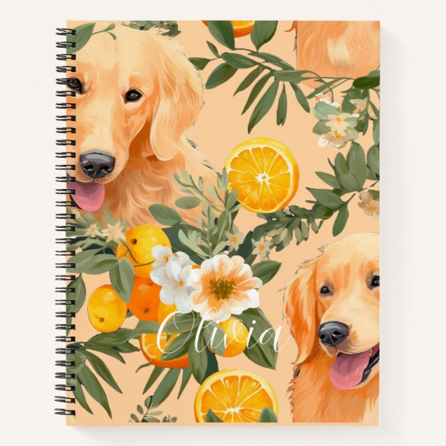 Cuaderno Perro Cachorro Personalizado Golden Retriever (Anverso)