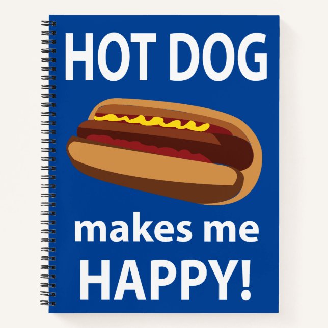 Cuaderno Perro caliente me hace feliz perro caliente (Anverso)