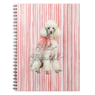 Cuaderno Perro Caniche Blanco Hola Hermoso