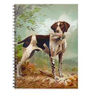 Cuaderno Perro cazador con pájaro en la boca