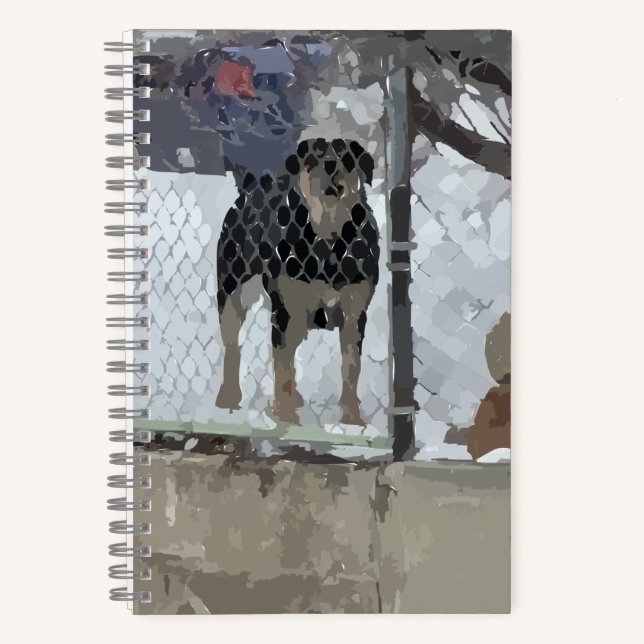 Cuaderno Perro cercado para portátiles (Anverso)