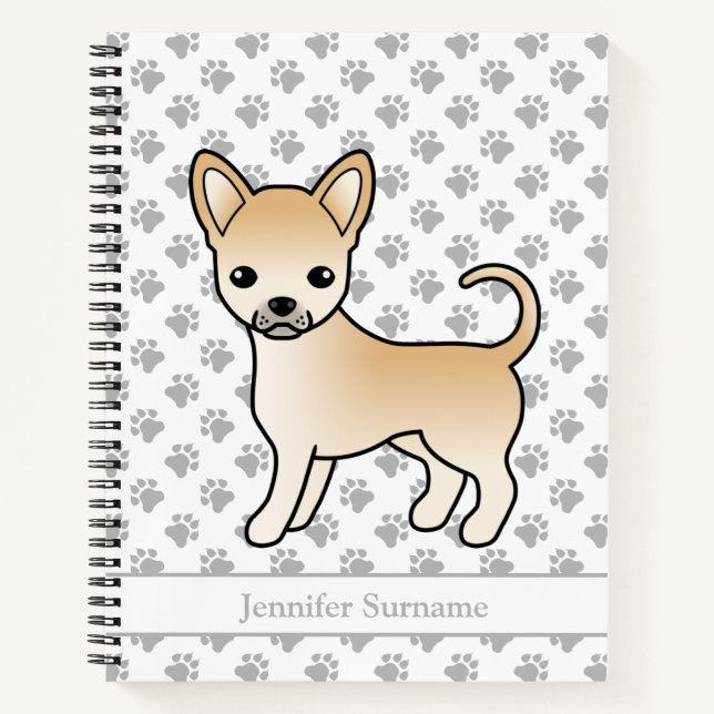 Cuaderno Perro Chihuahua de Pelaje Liso Cervato & Texto Per (Anverso)