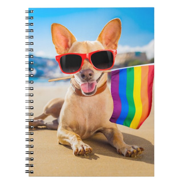Cuaderno Perro Chihuahua en la playa (Frente)
