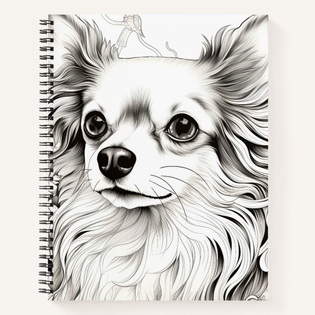 Cuaderno Perro Chihuahua Pacífica Mascota de bosquejo de pe (Anverso)