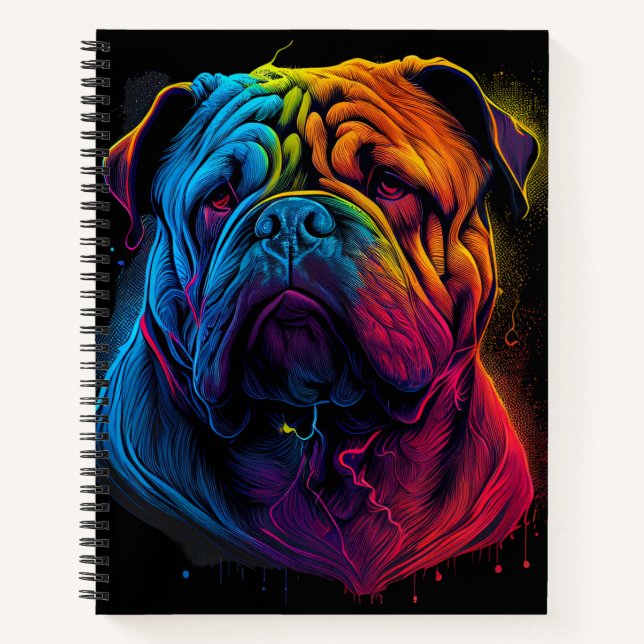 Cuaderno Perro chino Shar Pei brillante y brillante, Shar-P (Anverso)
