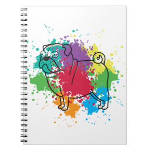 Cuaderno Perro colorido de bruja arco iris