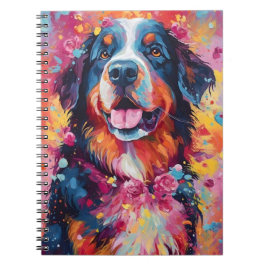 Cuaderno Perro colorido de la montaña Bernese