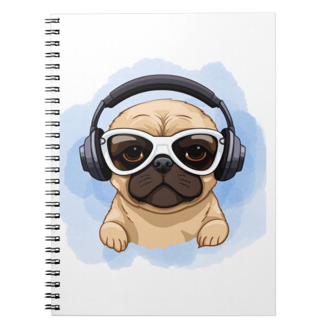Cuaderno Perro con audífonos 2 (Frente)