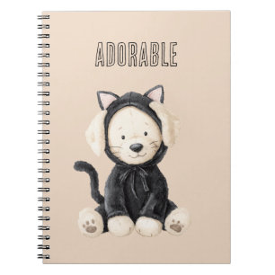 Cuaderno Perro con disfraz de gato Halloween
