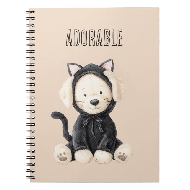 Cuaderno Perro con disfraz de gato Halloween (Frente)