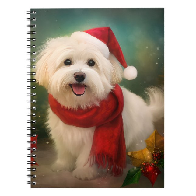 Cuaderno Perro Coton De Tulear en Navidades de Nieve (Frente)