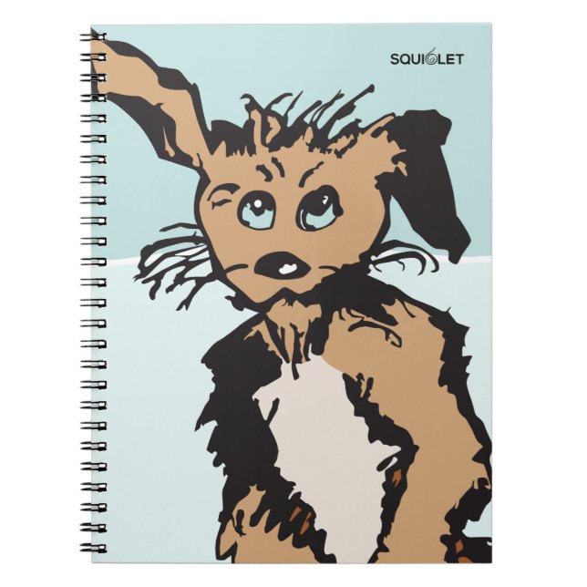 Cuaderno Perro Cuerdo Con Ojos De Cachorro Azul (Frente)