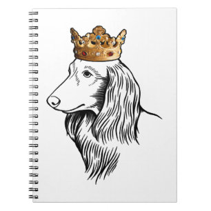 Cuaderno Perro Dachshund de cabello largo con corona
