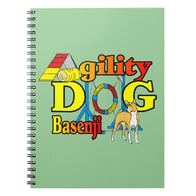 Cuaderno Perro de Agility de Basenji (Frente)