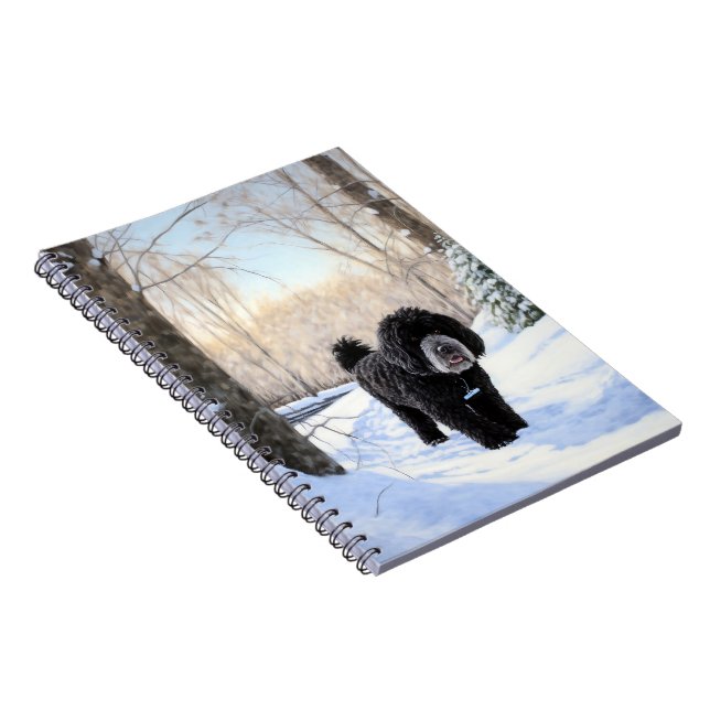 Cuaderno Perro de Agua Portugués Deja que Nieve Navidad (Lado Derecho)
