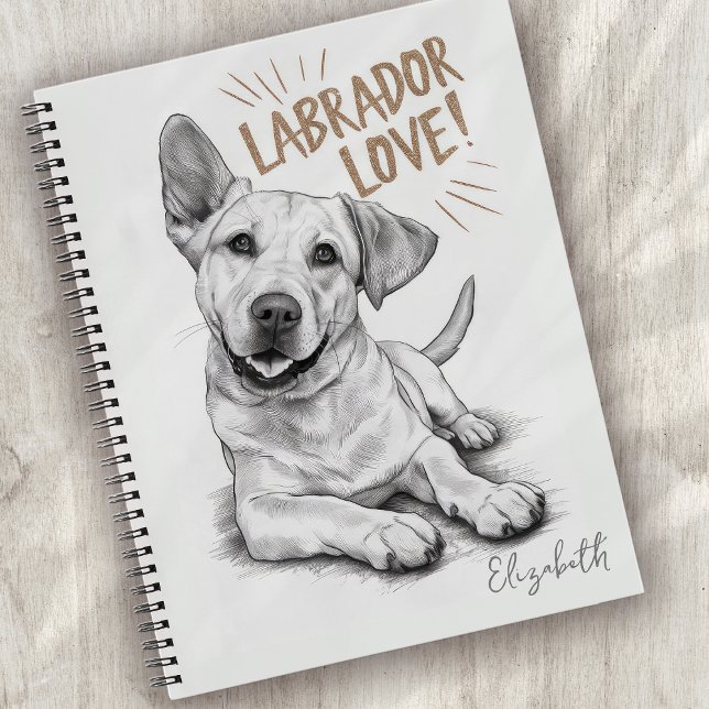 Cuaderno Perro de amor labrador personalizado (Subido por el creador)