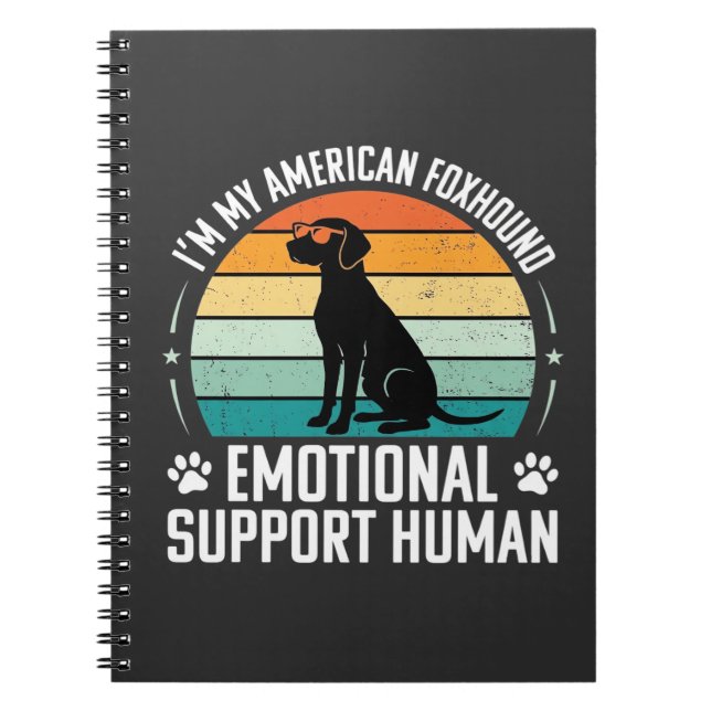 Cuaderno Perro de apoyo emocional humano Foxhound americano (Frente)