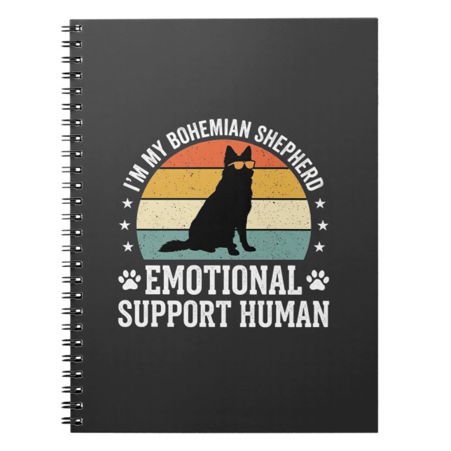 Cuaderno Perro de apoyo emocional humano pastor bohemio (Frente)