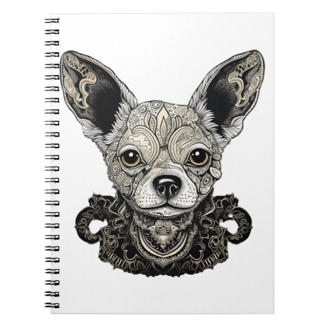 Cuaderno Perro de arte geométrico chihuahua Mosaic (Frente)