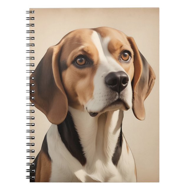 CUADERNO PERRO DE BEAGLE BLANCA Y MARRÓN CORTE (Frente)