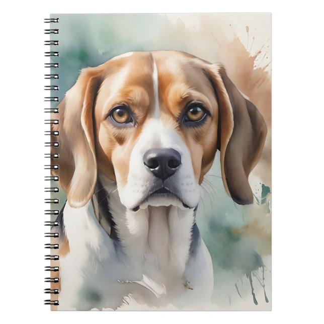 CUADERNO PERRO DE BEAGLE BLANCA Y MARRÓN CORTE (Frente)