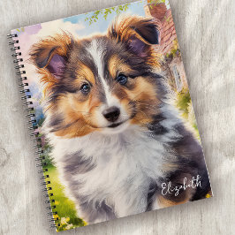 Cuaderno Perro de cachorro con leche desconchada personaliz