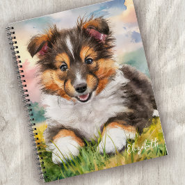Cuaderno Perro de cachorro con leche desconchada personaliz