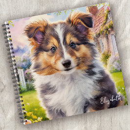 Cuaderno Perro de cachorro con leche desconchada personaliz
