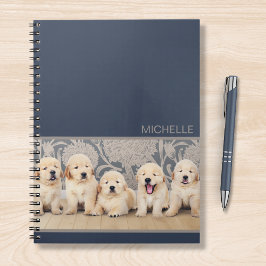 Cuaderno Perro de cachorro de la popa de la cazadora de oro