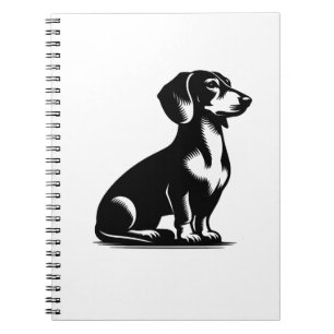 Cuaderno Perro de caza clásico Dibujo vintage de dachshund