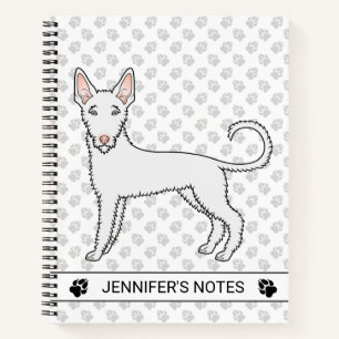 Cuaderno Perro de caza ibicenco de pelo duro blanco Dibujo 