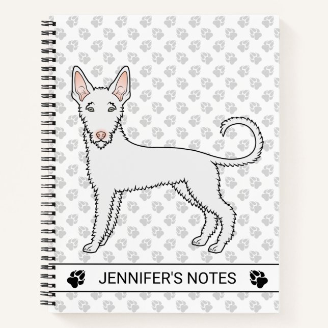 Cuaderno Perro de caza ibicenco de pelo duro blanco Dibujo  (Anverso)