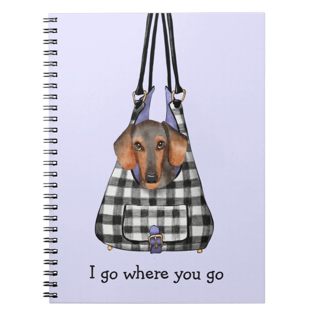 Cuaderno Perro de Dachshund en una bolsa (Frente)