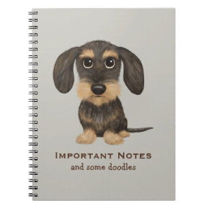 Cuaderno Perro de dibujo animado de Dachshund con pelo cort