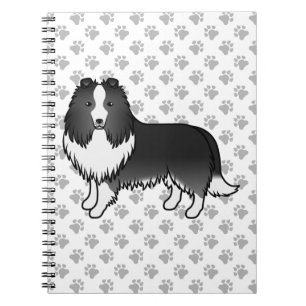 Cuaderno Perro de dibujos animados Bi-Black Shetland Sheepd
