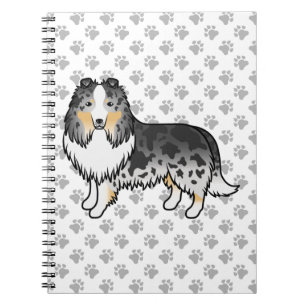 Cuaderno Perro de dibujos animados Blue Merle Shetland Shee