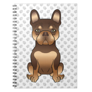 Cuaderno Perro De Dibujos Animados De Bulldog Francés Marró