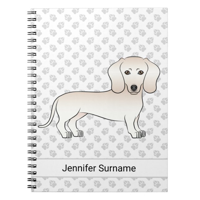 Cuaderno Perro De Dibujos Animados De Raza Dachshund De Pel (Frente)