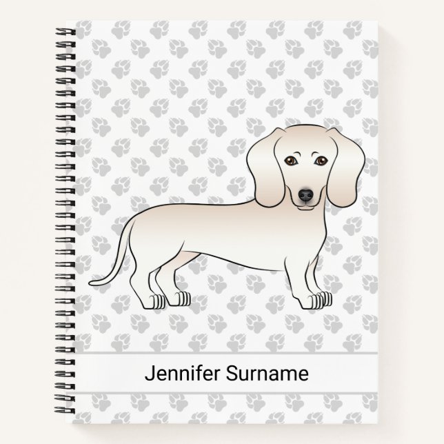 Cuaderno Perro De Dibujos Animados De Raza Dachshund De Pel (Anverso)