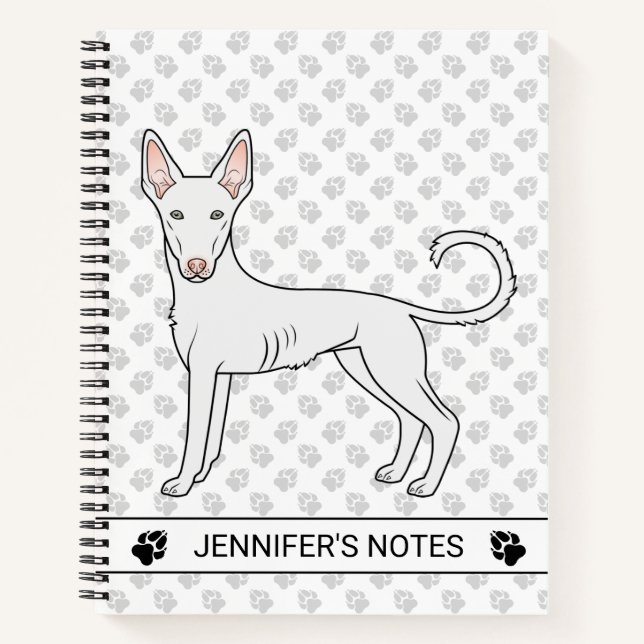 Cuaderno Perro de dibujos animados de raza Podenco Ibicenco (Anverso)